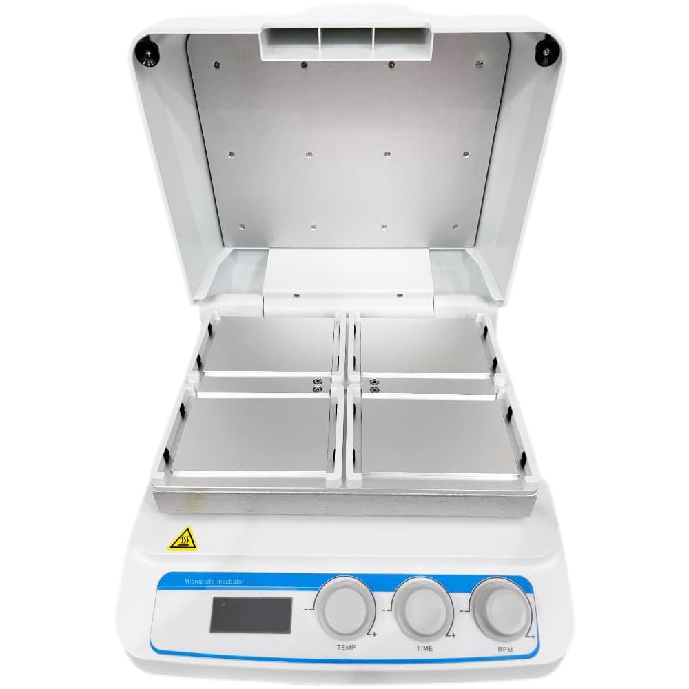 VTSYIQI Thermo Microplate Shaker Thermoshakers for Microplates with Capacity 4 Enzyme Plates or Deep Well Plates Speed Range 100 to 1600rpm Temperature Control Accuracy ≤±0.5°C Temperature Control Range RT+5 ~ 70°C