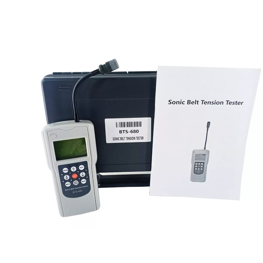VTSYIQI Sonic Belt Tensioning Meter Belt Tension Tester Gauge Meter with Measuring Range 10HZ-680HZ Stored 20 Set Belt Parameters LCD Display Adjustable Probe Automatic Shutdown  Accuracy ±1HZ<100HZ AND ±1%>100HZ