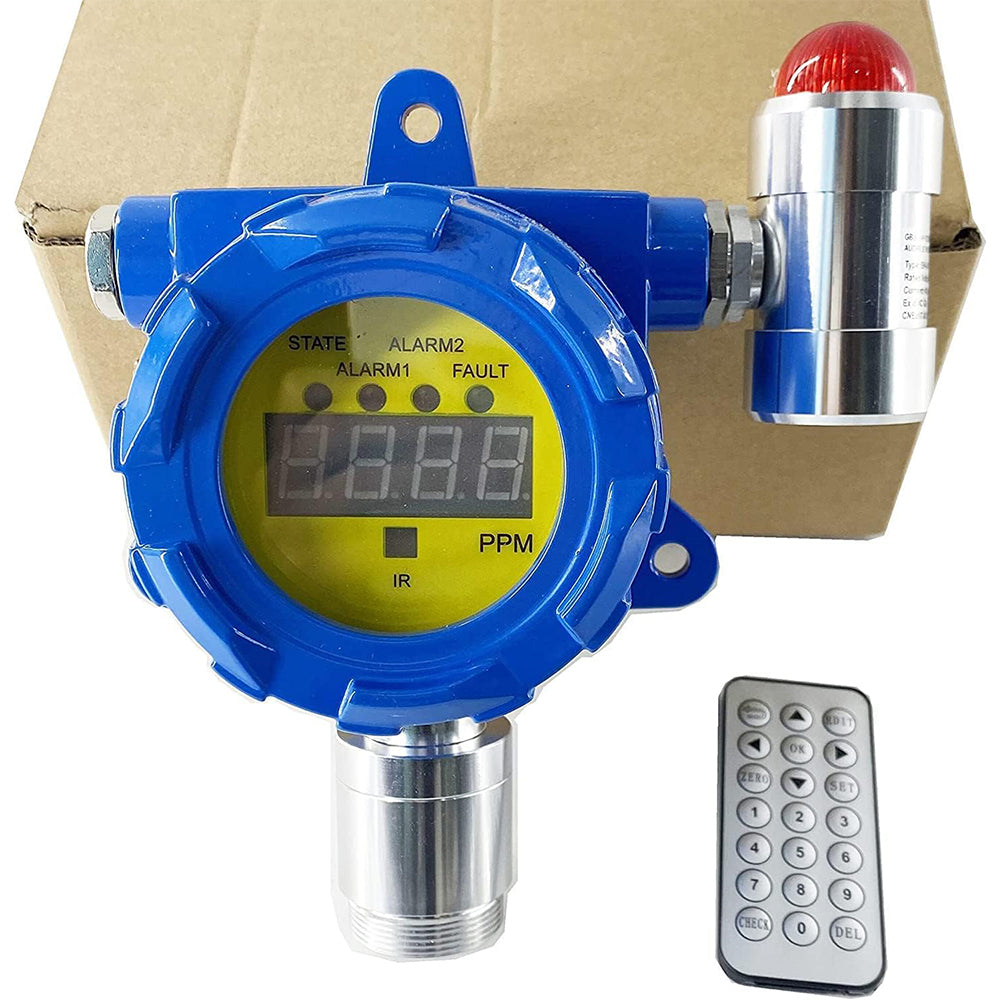 VTSYIQI Fixed H2 Gas Detector Wall Mounted Hydrogen Gas Detector with Measuring Range 0-1000ppm L-Alarm 50ppm H-Alarm 150ppm Resolution 1 ppm for H2 Gas Test