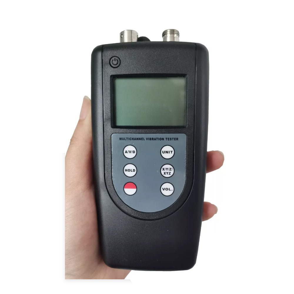 VTSYIQI Three Channels Vibration Meter 3 Channels Vibrometer Vibration Analyzer for Measuring Periodic Motion to Check the Imbalance and Deflecting of Moving Machinery with 3 Piezoelectric Transducers