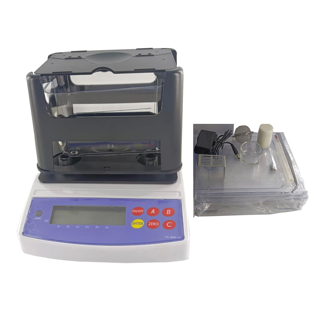 VTSYIQI Digital Solid Density Meter Solid Densimeter with Density Resolution 0.0001g/cm3 Weight Range 0.001~120g Standard Deviation 0.001g Samples with Any Shape can be Measured Granule Thin Film Floating Foaming Powder
