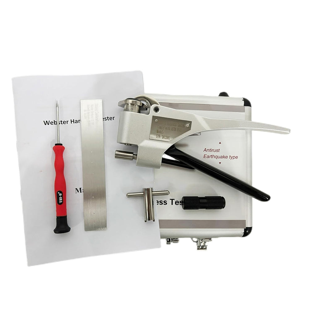 VTSYIQI Portable Webster Durometer Webster Hardness Tester with Measuring Scope 0-20HWThickness 0.6-8mm Inner Diameter>6mm Hardness Range 25-110HRE,58-131HRV for Aluminum Alloy Aluminum Profiles