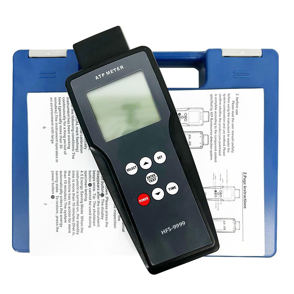 VTSYIQI Portable ATP Fluorescence Detector with 0-9999 RLU Range Precision 4X10-18 MOL ATP Tests Kitchen Countertops Food Samples Hospital Instruments in Catering Enterprises Labs