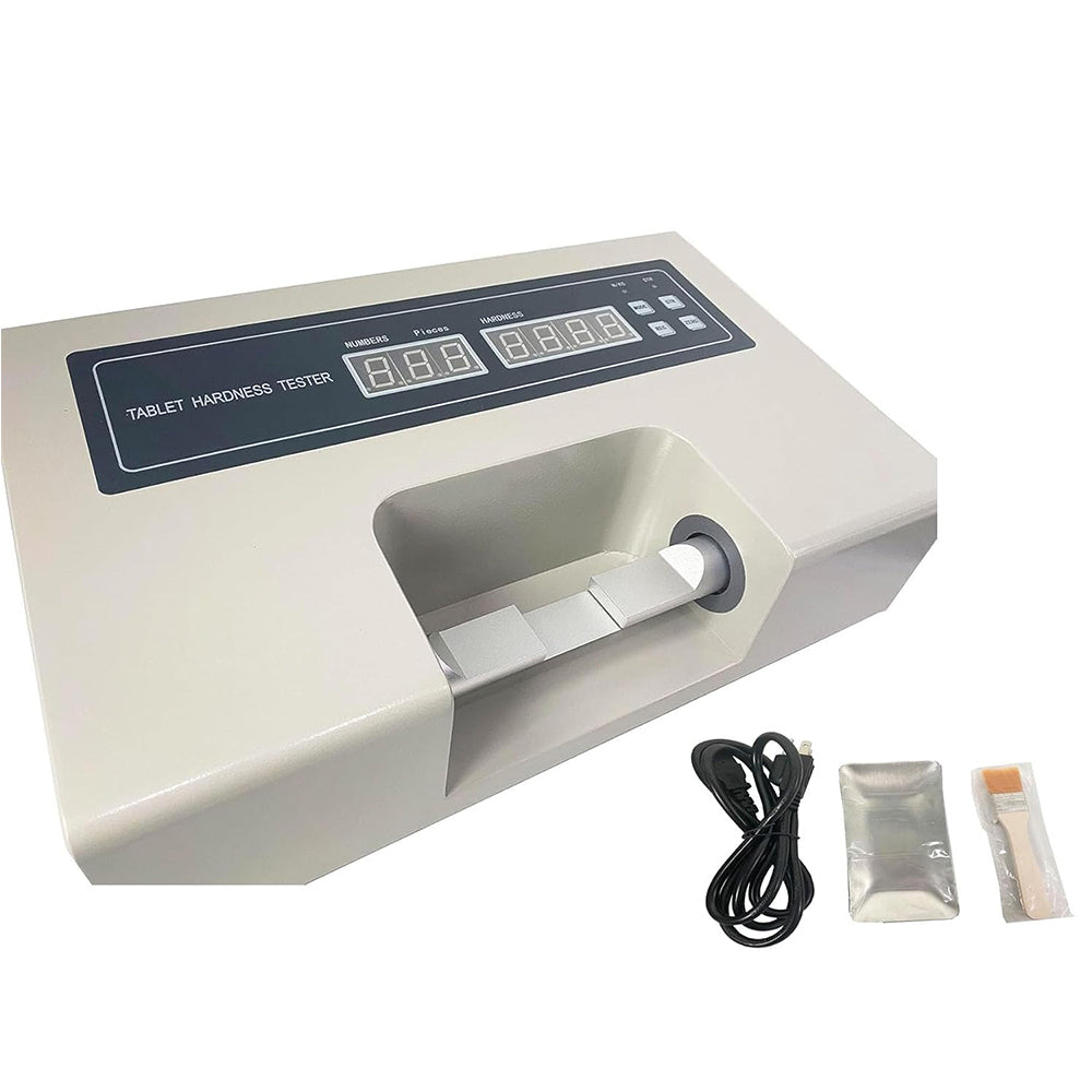 VTSYIQI Automatic Tablet Hardness Tester Tablet Hardness Testing with Hardness Accuracy ±1.5% Probe Procession Range 3～40mm Hardness Range 2～199.9N Tablet is Loaded Artificially and Pressed Automatically