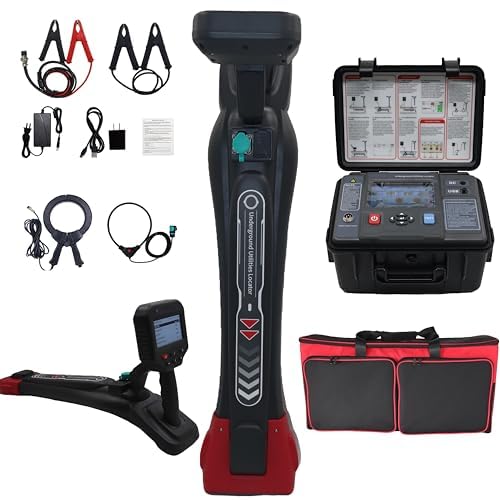 VTSYIQI Underground Wire and Cable Locators Underground Pipe and Cable Locator Utility Pipeline Detector with Pipeline Measurement Depth 0-20m Transmitter Frequencies Accuracy ± 5% to -10% 4.3 LCD Color Touch Screen