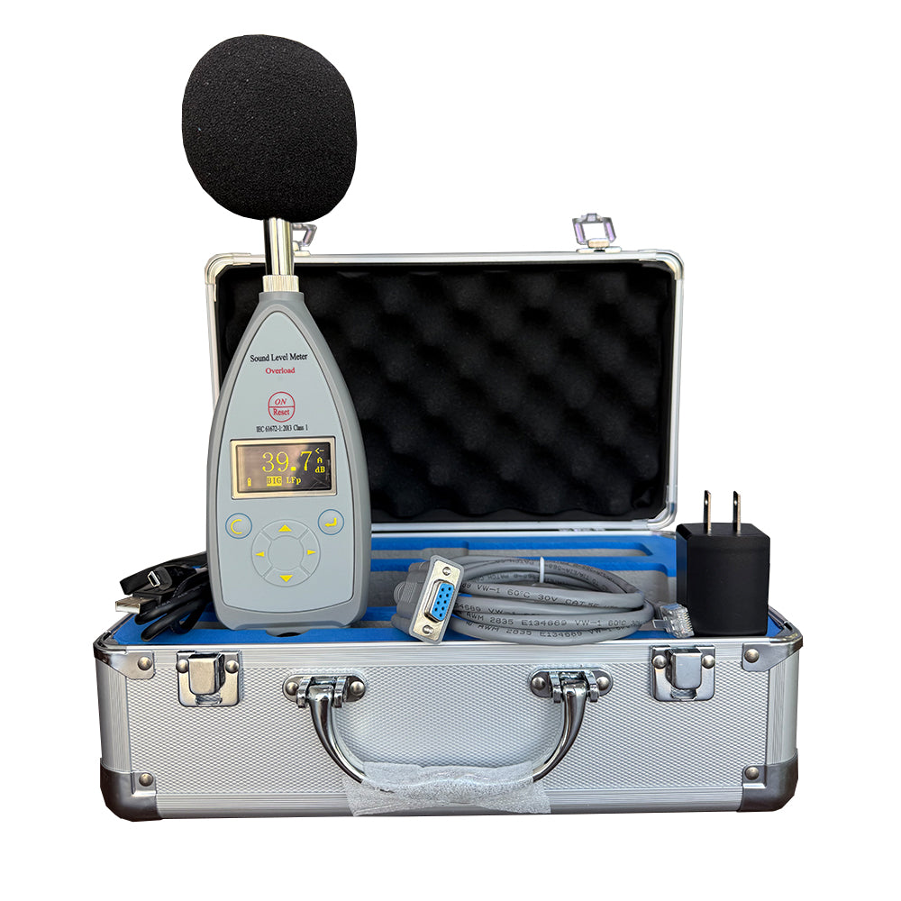 VTSYIQI Class 1 Sound Meter Integrating Sound Level Meter Noise Measurement with Integrating Function Wide Dynamic Range 10 Hz-20 kHz 25dB(A)-140dB(A) 8000 Groups Data Storage AC DC