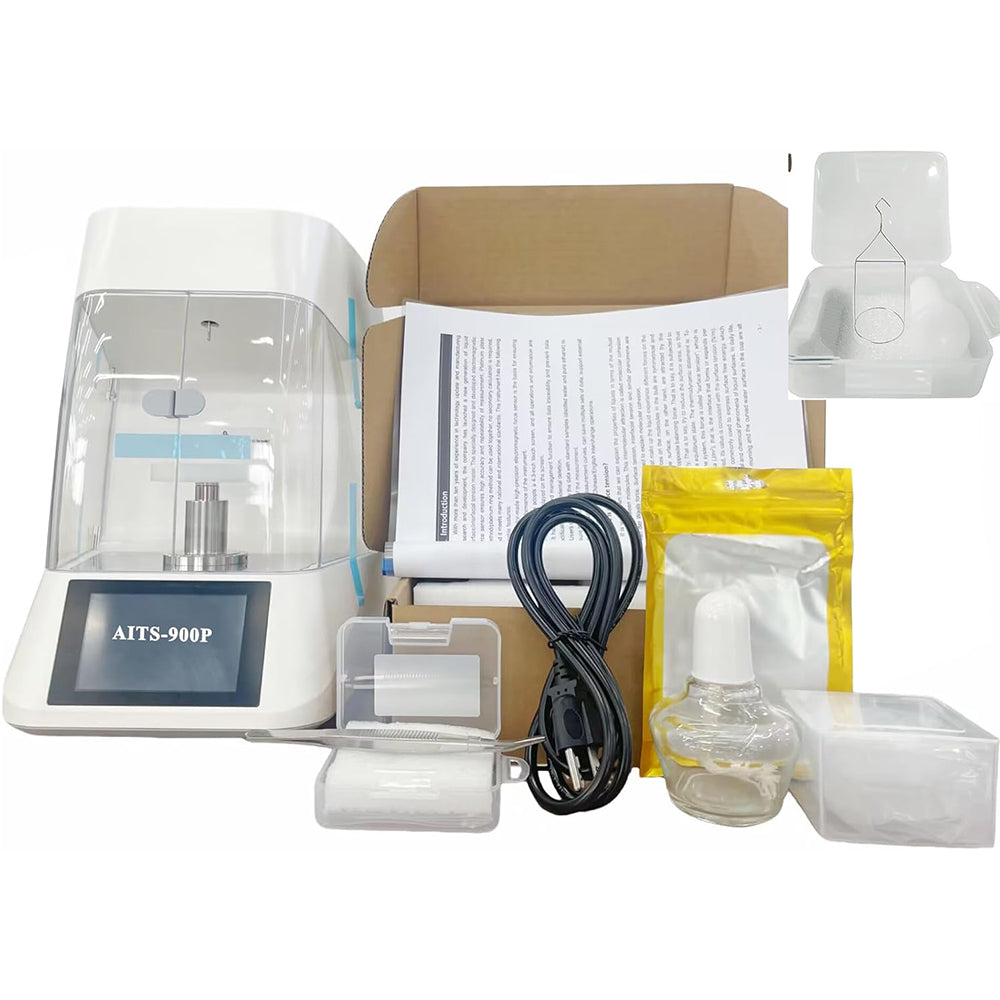 VTSYIQI Automatic Surface Tensiometer Viscosity Interfacial Tension Meter Device With Range 0 to 1000mN/m Accuracy 0.01mN/m Platinum Loop 4.3 inch Touch Screen Du Nouy Ring Method Test