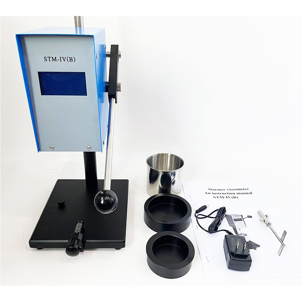 VTSYIQI Digital Stormer Viscosity Meter Stormer type Viscometer with Accuracy 1.50% Range 40.2~141.0KU 27cP-5250cP 32~1099g Rotational Speed 200r/min+1r/m Display Simultaneously KU, cP, Gram, Display Temperature Measuring Time Five Units