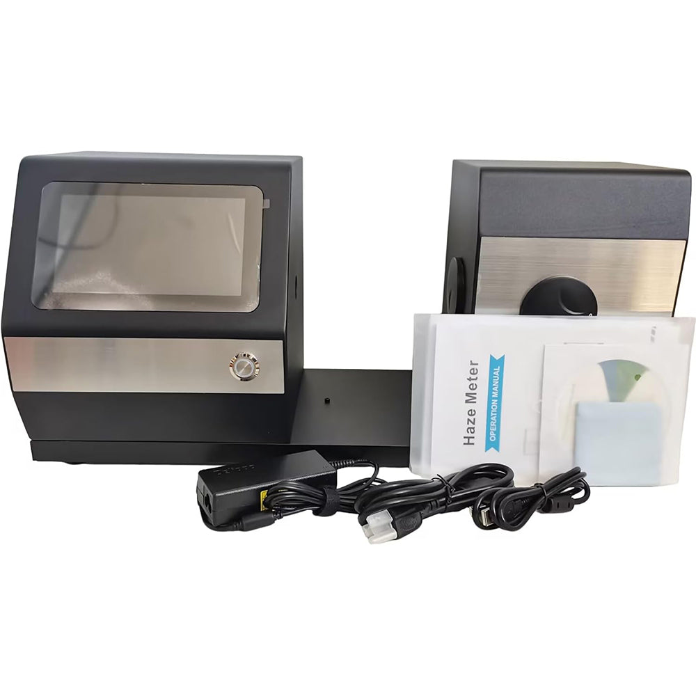 VTSYIQI Lab Light Transmission Tester Meter Digital Hazemeter with 1000 Samples Data Storage Caliber 20mm for Glass Screen Processing Packaging Industry Double Standard ISO&ASTM
