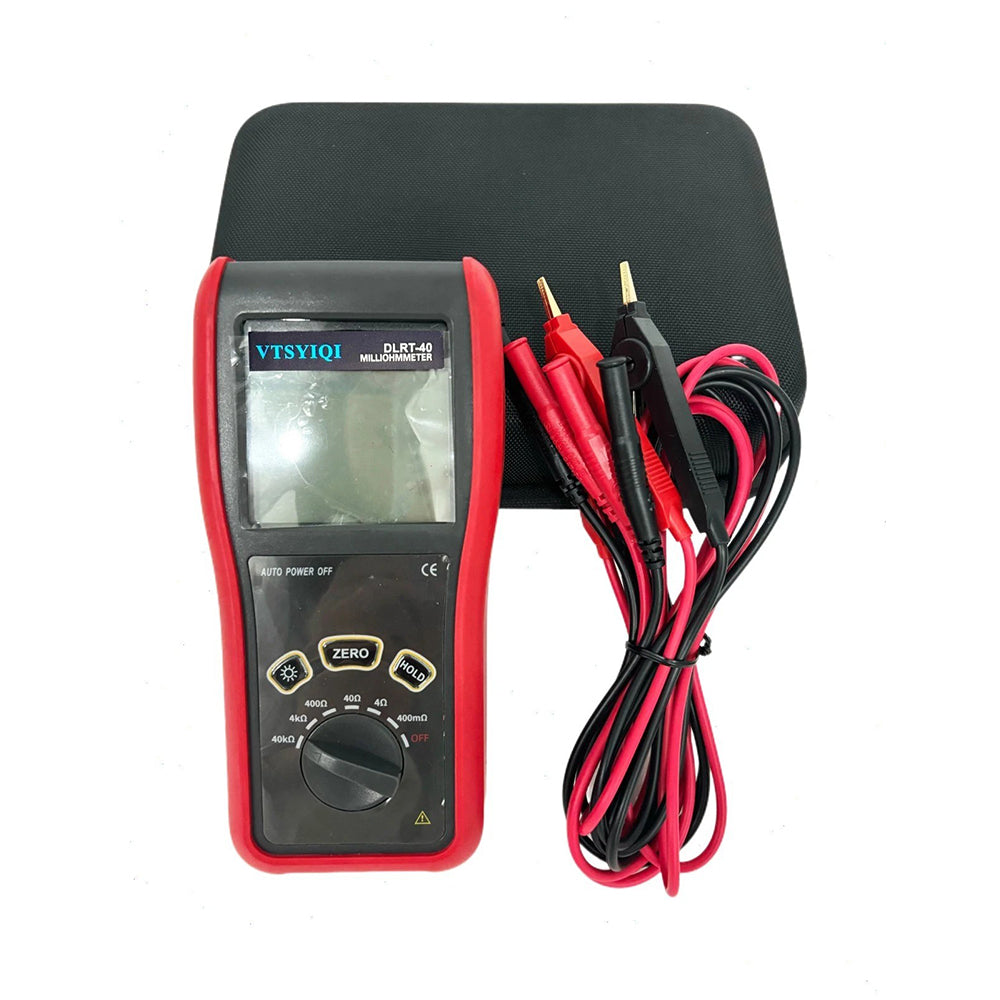 VTSYIQI Digital Milliohmmeter DC Low Resistance Tester Micro Ohm Meters Ohmmeter with Range 0.1mΩ～40.0kΩ Operating Current 100mA MAX Data Storage 1000 Groups for Measuring The Wire Resistance of Cables