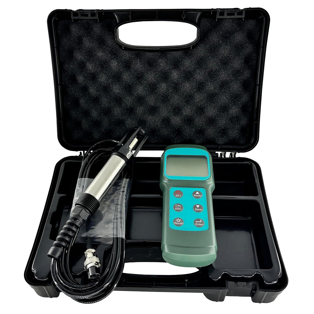 VTSYIQI Digital Fluorescence Dissolved Oxygen Meter with 20m Probe Measuring Range 0.0-15.0 (mg/L)/0-119.9% Solution 0.1 mg/L Calibration 100.0% in Air Accuracy ±3.0% FS