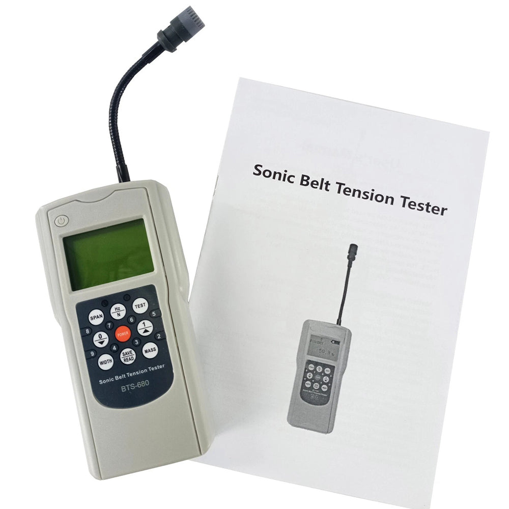 VTSYIQI Sonic Tension Meter Belt Tension Meter Gauge with LCD Display Measuring Range 10HZ-680HZ Stored 20 Set Belt Parameters Automatic Shutdown for Measuring Transmission Belt Vibration Frequency