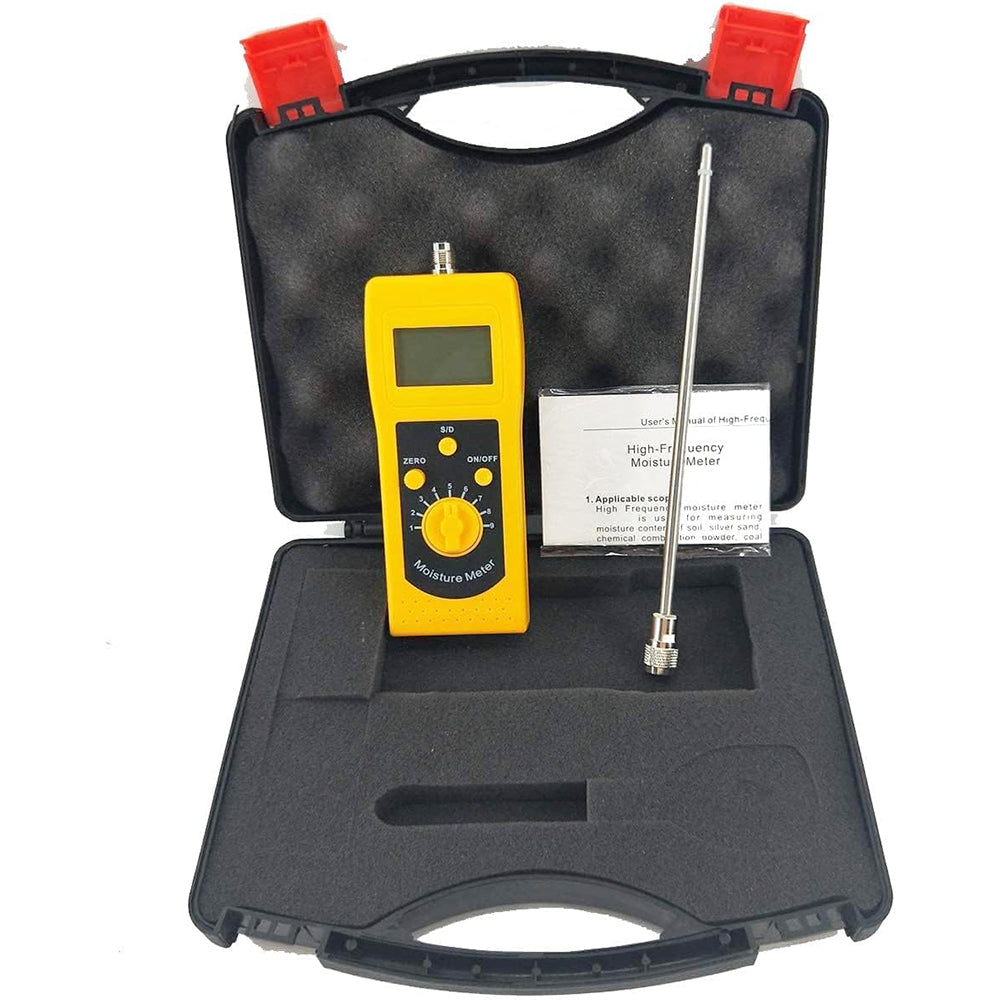 VTSYIQI River Sand Moisture Meter with Measuring Range 0~90% Accuracy ±0.5% n Large Screen with Backlit LCD Display Small Size Light Weight Response Time 1 Second
