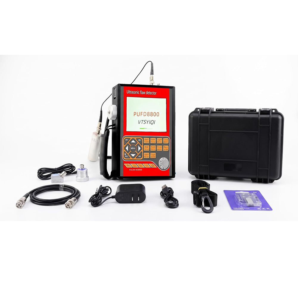 VTSYIQI Ultrasonic Flaw Detector Meter Tester Ultrasound Wave Flaw Meter Tester with Range 1000-15000m/s Velocity 1000 to 20000m/s Frequency 20-2000Hz B scan AWS D1.1 15G Large Data Storage Function