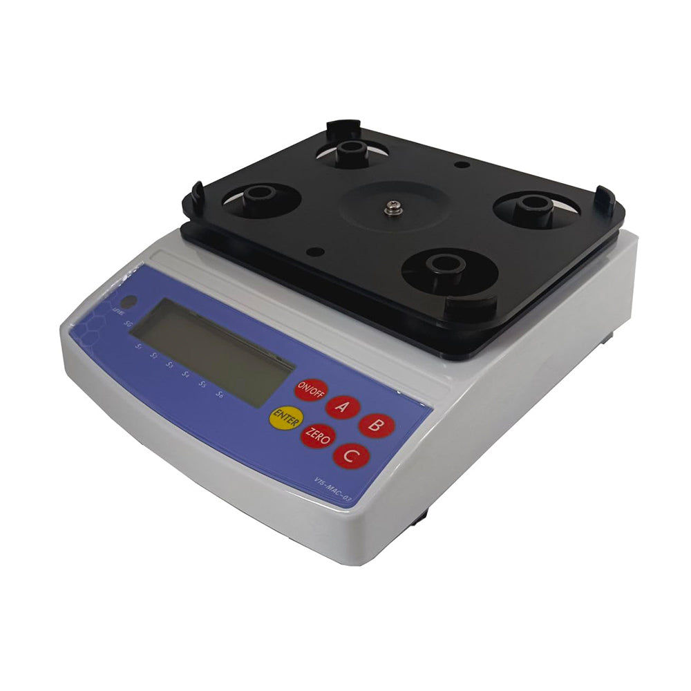 VTSYIQI High Precision Solid Densimeter Solid Density Tester with Density Resolution 0.0001 g/cm3 Range 0.001 to 120g Function of Actual Water Temperature Compensation Single Button Calibration Standard Deviation 0.001g