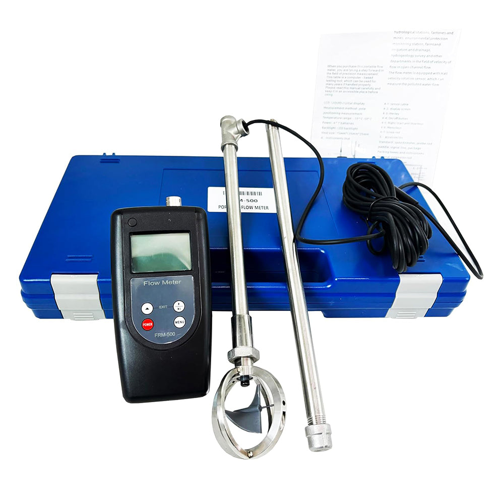 VTSYIQI Flow Speed Meter Water Flow Rate Meter  with Speed Range 0.01-5.00 m/s Measurement Error ≤1. 5% Pole Positioning Measurement for Measuring Open Channels and Partially Filled Pipes