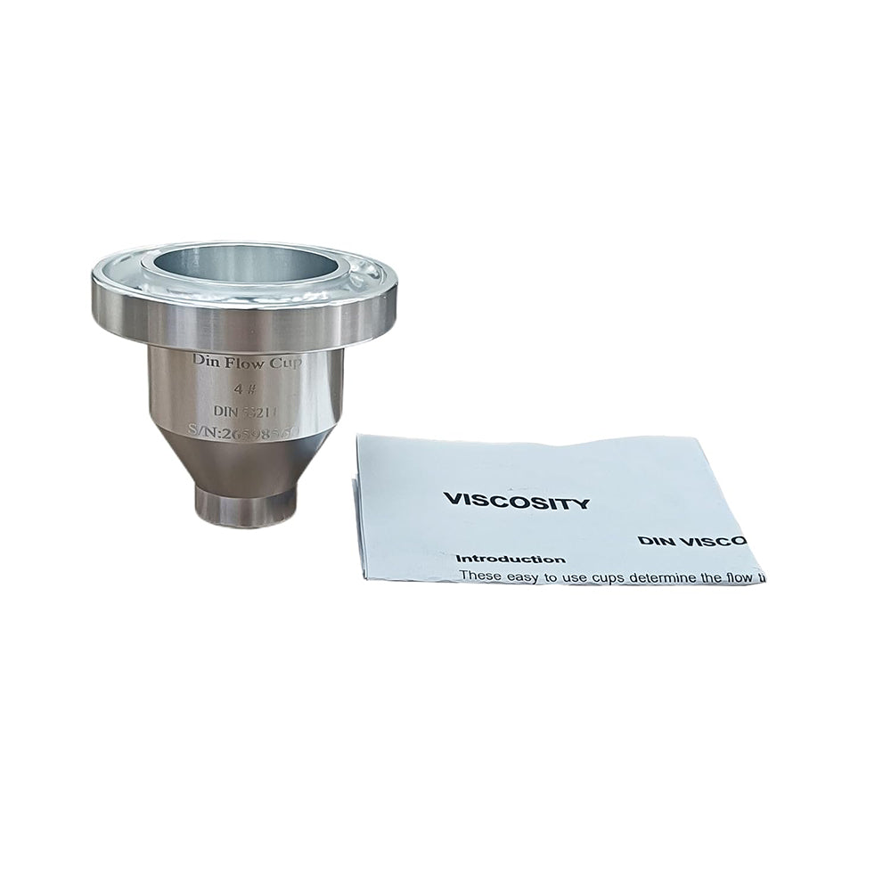 VTSYIQI Desktop Din Viscosity Cup DIN 4 with Cup Volume 100±1ml DIN 53211 Standard Hole Diameter 4mm+0.02mm Measuring Range 96-693CSt Cup Material Aluminum Flow Time 20-110sec