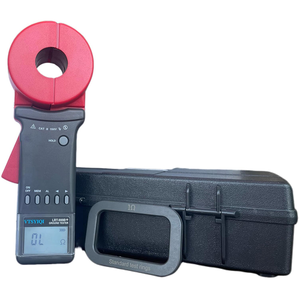 VTSYIQI Ground Resistance Testers Digital Ground Resistance Tester with Clamp Jaw Size Φ32mm 4-Digit LCD Digital Display Resistance Range 0.01Ω~200Ω Alarm Threshold Setting Range Resistance 1Ω~199Ω For Loop Resistance Measurement