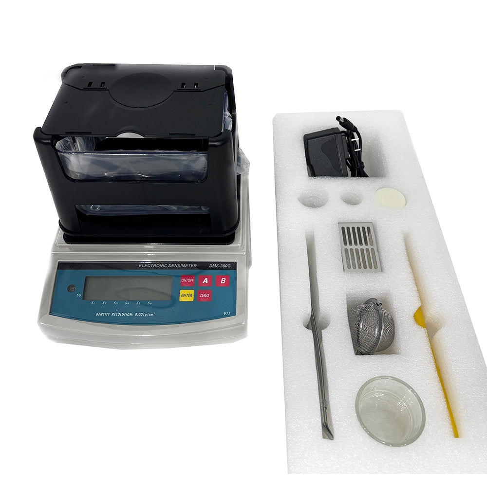 VTSYIQI Solid Density Meters High-Precision Density Meter Digital Rubber Solid Densitometer with Density Resolution 0.001 g/cm3 Measuring Range 0.001—99.999g/cm3 ASTM ISO Standard RS-232C Interface for Materials Like Rubber