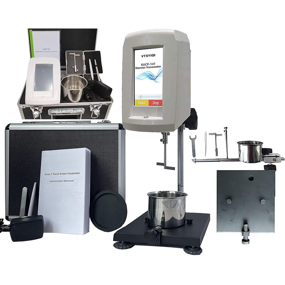 VTSYIQI Stormer Viscosity Meters Automatic Viscometer Digital Stormer Viscosity Meter for Newtonian and Non-Newtonian fluids with Range 40.2KU to 141.0KU Accuracy ±1% PT100 Temperature Sensor