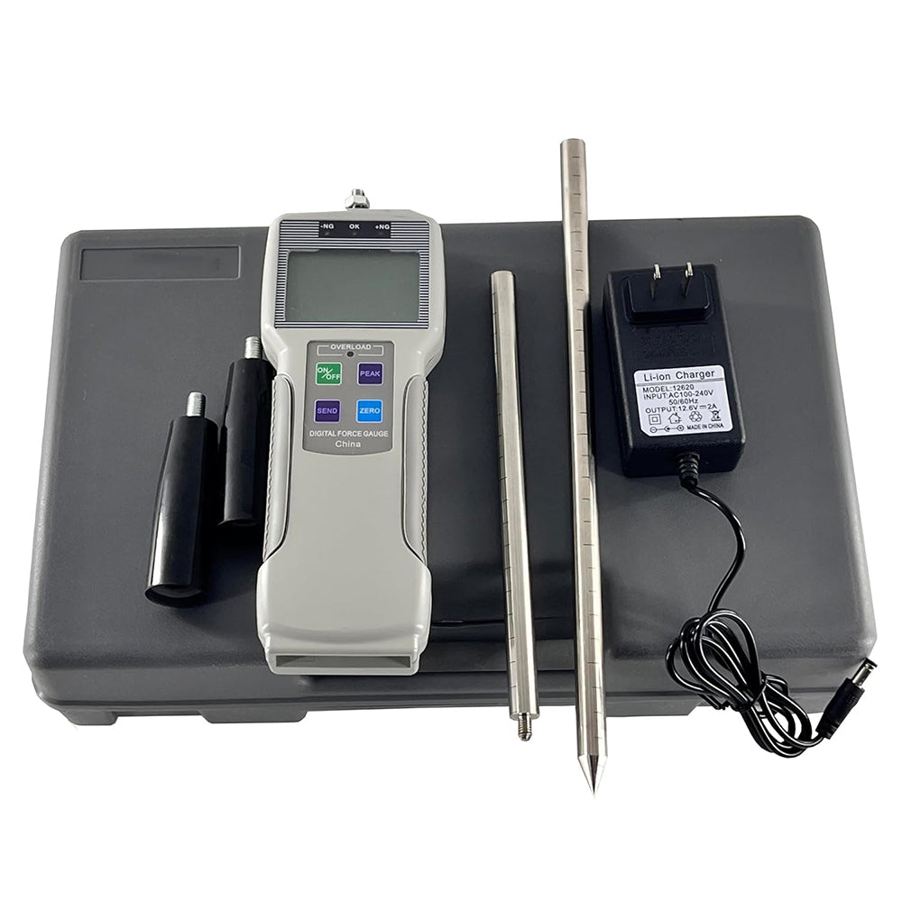 VTSYIQI Soil Compaction Tester Soil Compaction Gauge Soil Compaction Test Machine with 5-Digit LCD Liquid Crystal Display Range 0-100kg/cm² 0-1000N/cm² 0-10000kPa Probe Length 30cm 999 Measured Values Storage