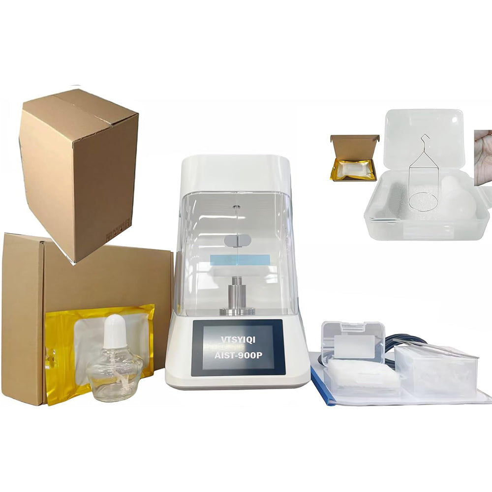 VTSYIQI Surface Tension Measurement Tensiometer Du Nouy Liquid Tensiometer Surface Tension Meter Tester With Pt Loop Range 0 to 1000 mN/m Accuracy 0.1mN/m For Oil Paint Industry Test Real Time Display