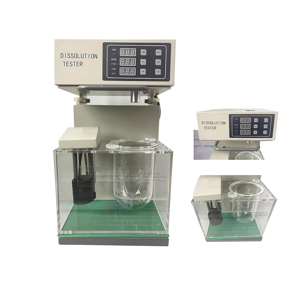VTSYIQI Dissolution Instrument Dissolution Test Apparatus with Speed Range 20-200rpm Accuracy ±2rpm Basket Swing Range ±1mm Paddle Oscillation Range ±0.5mm Temperature Control Range Room Temperature ~ 45.0℃