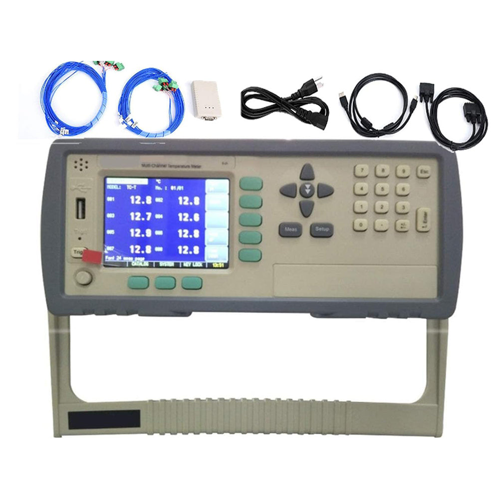 VTSYIQI Multi-Channel Temperature Data Logger 16 Channel Thermocouple Data Logger with Thermocouple J/K/T/E/S/N/B/R Data Logging USB Memory Resolution 0.1℃ Accuracy 0.2%+1℃ Range -200℃ to 1800℃