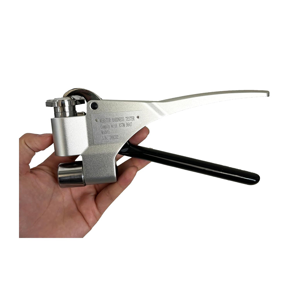 VTSYIQI Webster Durometer Portable Webster Hardness Meter for Aluminum Alloy Aluminum Profiles with Measuring Scope 0-20HW Accuracy 0.5HW Standard Hardness Block Thickness 0.6-13mm Hardness Range 25-110HRE,58-131HRV
