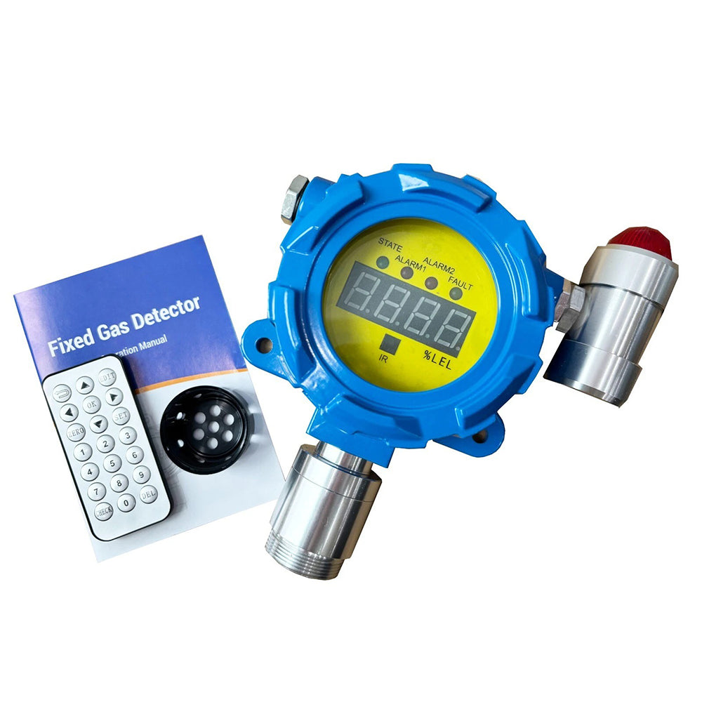 VTSYIQI EX Gas Detector Combustible Gas Monitor Fixed EX Gas Monitor with Range 0-100%LEL Resolution 1%lel/1%vol for Painting Plant and other Places with Gas Exists