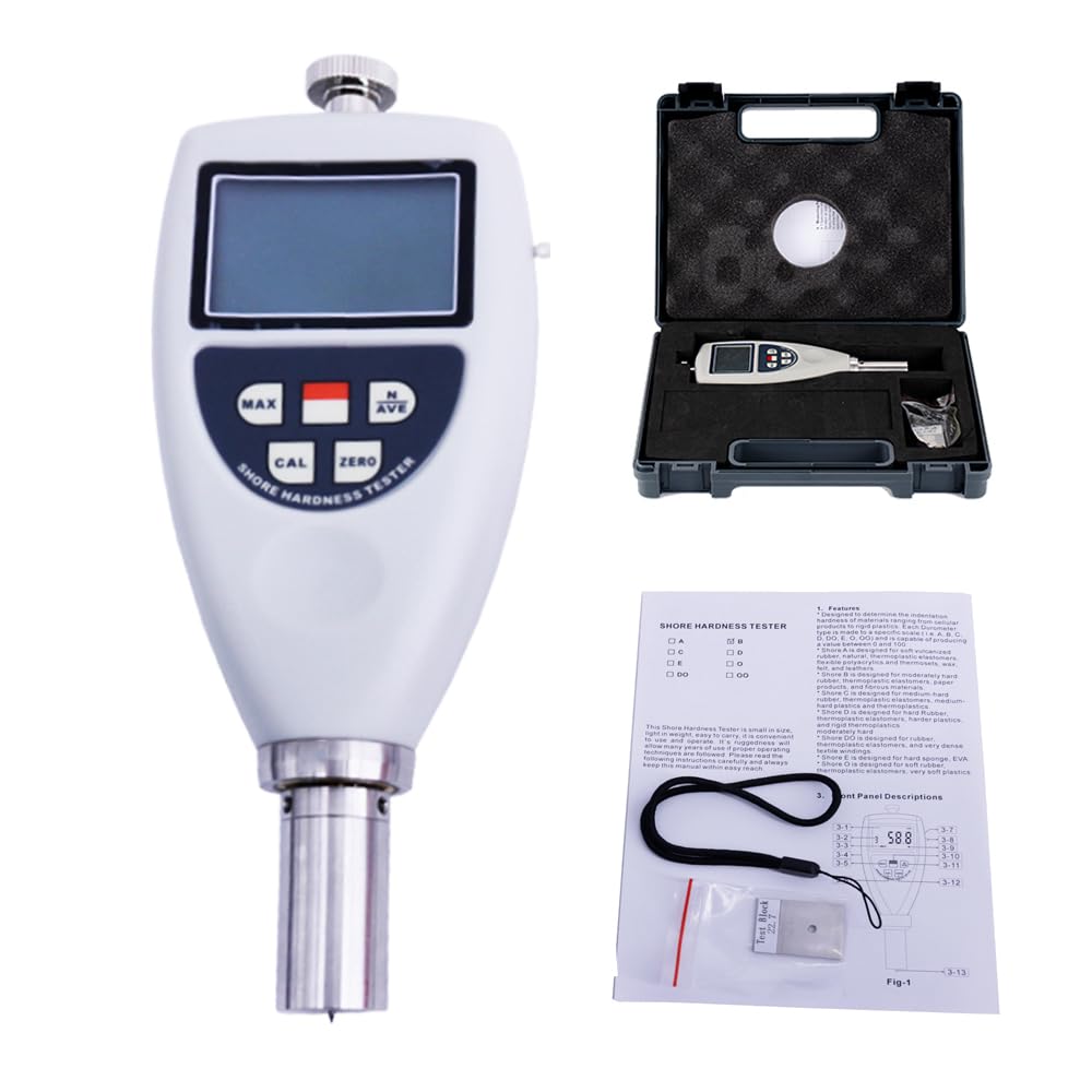 VTSYIQI Shore C Durometer with Indenter 0.79 Truncated (Frustum) Cone Measurement Range 10~90HC Resolution 0.1H Accuracy ≤±1H for Medium-hard Rubber Thermoplastic Elastomers Medium-hard Plastics and Thermoplastics