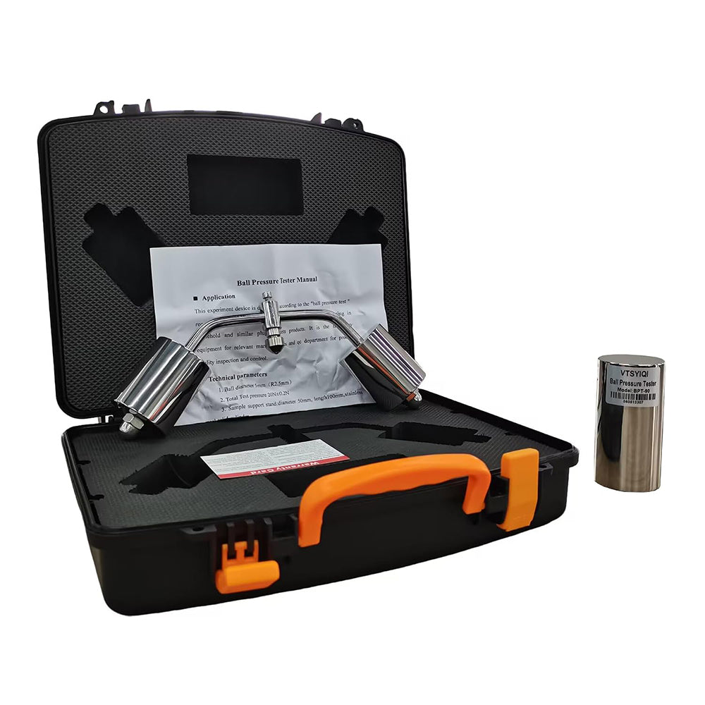 VTSYIQI Ball Pressure Test Device Ball Pressure Apparatus with Total Test Pressure 20N±0.2N Ball Diameter 5mm(R2.5mm) Stainless Steel Material GB2099 Standards