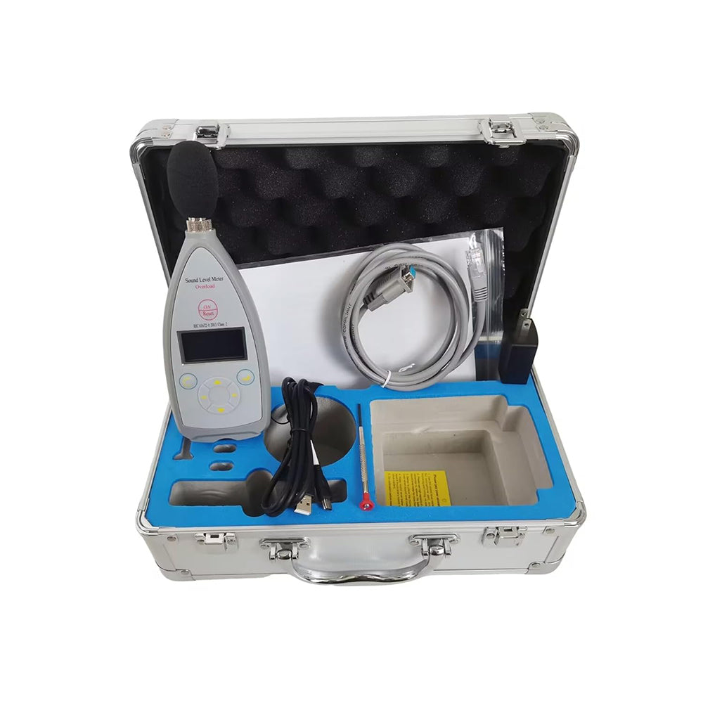 VTSYIQI Digital Integrating Sound Level Meter Class 2 Decibel Meter Digital Integrating Sound Meter with Range 20Hz-12.5kHz 30dB(A)-130dB(A) 8000 Groups Data Storage