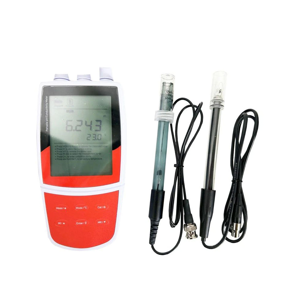 VTSYIQI Multiparameter Water Quality Analyzer Portable PH/Conductivity Meter with Conductivity Standard Solutions Range -2.000 to 20.000 pH Resolution 0.001/0.01/0.1 pH Selectable Auto-read Function for Measuring pH mV Conductivity TDS Temp