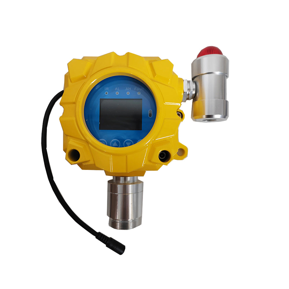 VTSYIQI HCN Gas Detector Fixed Hydrogen Cyanide Gas Detector with Wall-mounted Installation Method Measuring Range 0-50ppm Resolution 0.1ppm Aluminum Shell Material for Gas Detection in the Metallurgical Petroleum Chemical Municipal and Other Industries