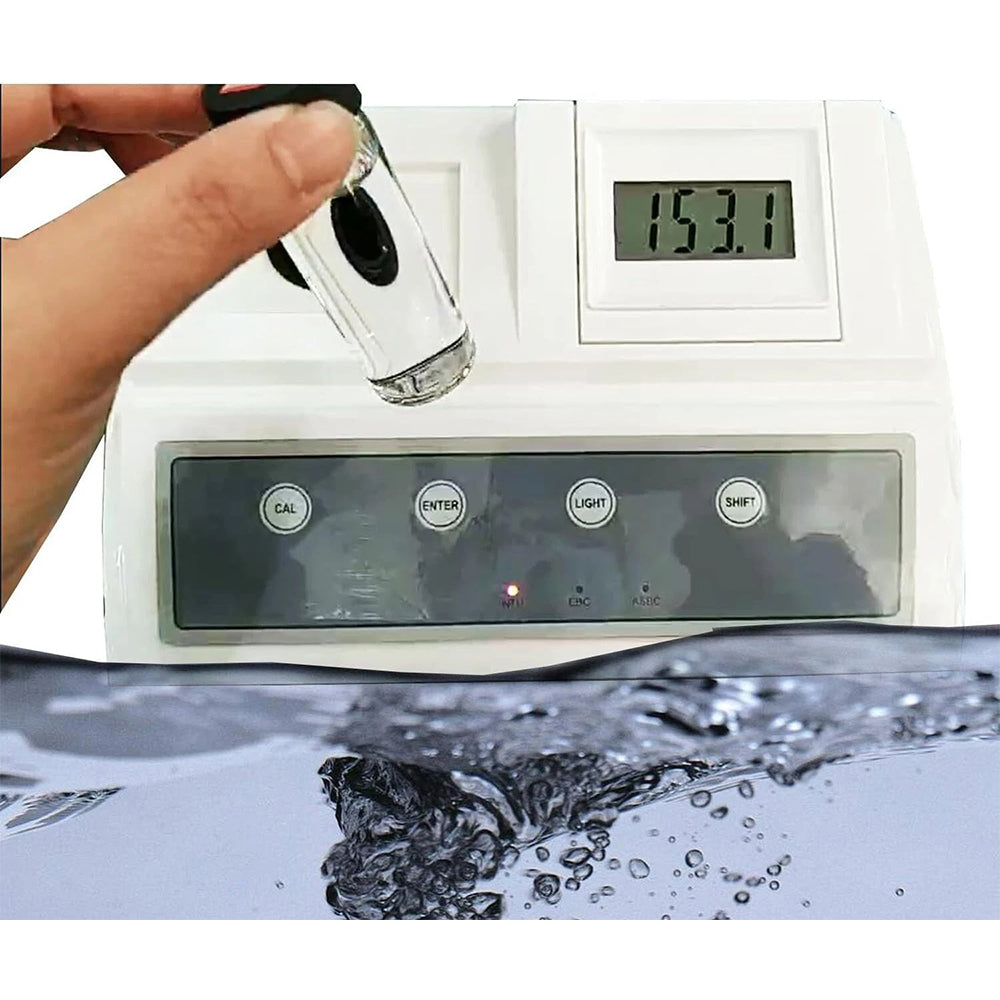 VTSYIQI Benchtop Turbidity Meter Bench Top Turbidimeter for Tap Water with Formazine Standard Turbidity Solution RS232 Interface Measurement Range 0 to 20 NTU Resolution 0.01NTU Three Unit Conversion NTU EBC ASBC
