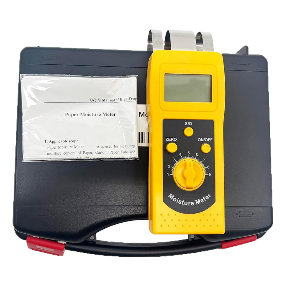VTSYIQI Digital Corrugated Cardboard Moisture Tester Corrugated Paper Moisture Meter with Measuring Range 0-2%/0-99% Resolution 0.1/0.01 Digital LCD Backlit for Corrugated and Porous Paper Products
