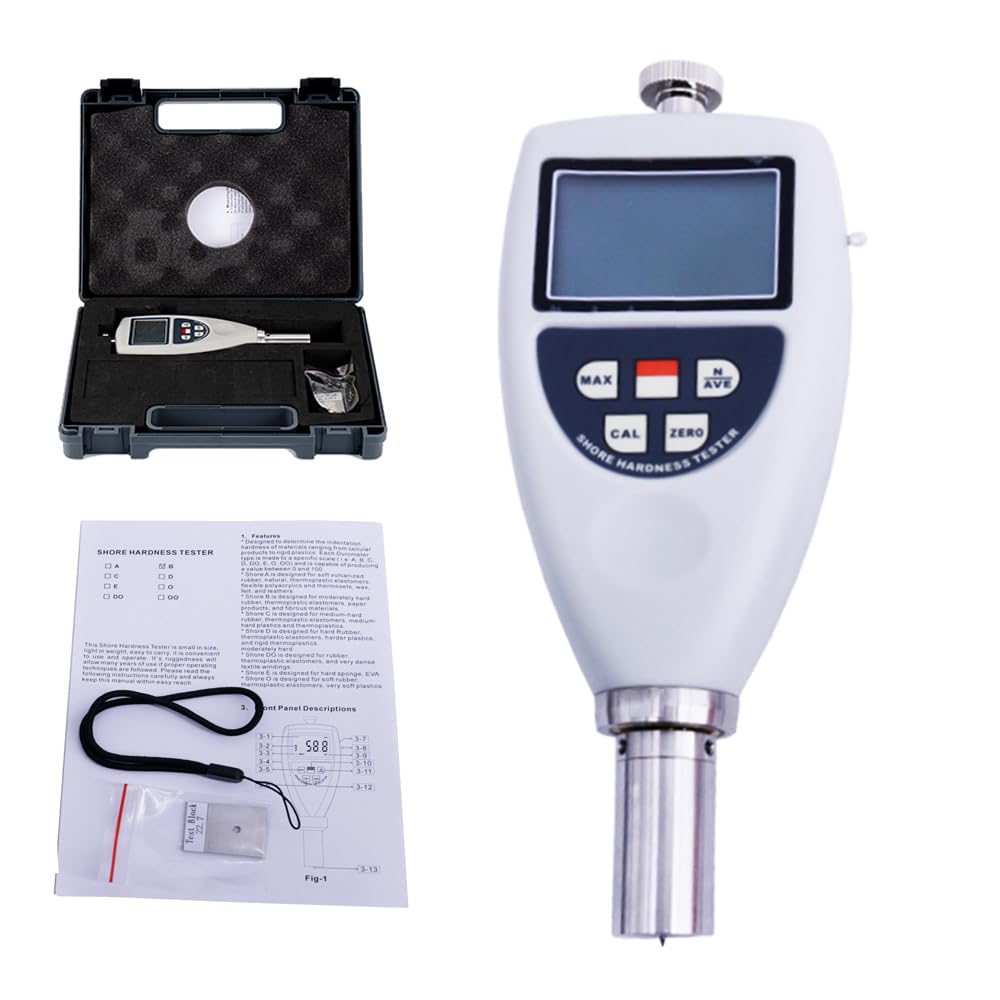 VTSYIQI Shore C Hardness Tester Medium-Hard Rubber Durometer with Indenter 0.79 Truncated (Frustum) Cone Measurement Range 10~90HC for Medium-hard Rubber Thermoplastic Elastomers Medium-hard Plastics and Thermoplastics
