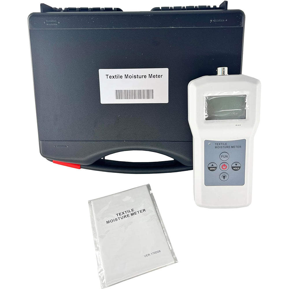 VTSYIQI Textile Moisture Tester Textile Moisture Content Meters Digital Textile Moisture Analyzer Measurement with Accuracy ± 0.5% n Range 4% to 90% Metal Sensor for Clothes Yarn Water Content Test