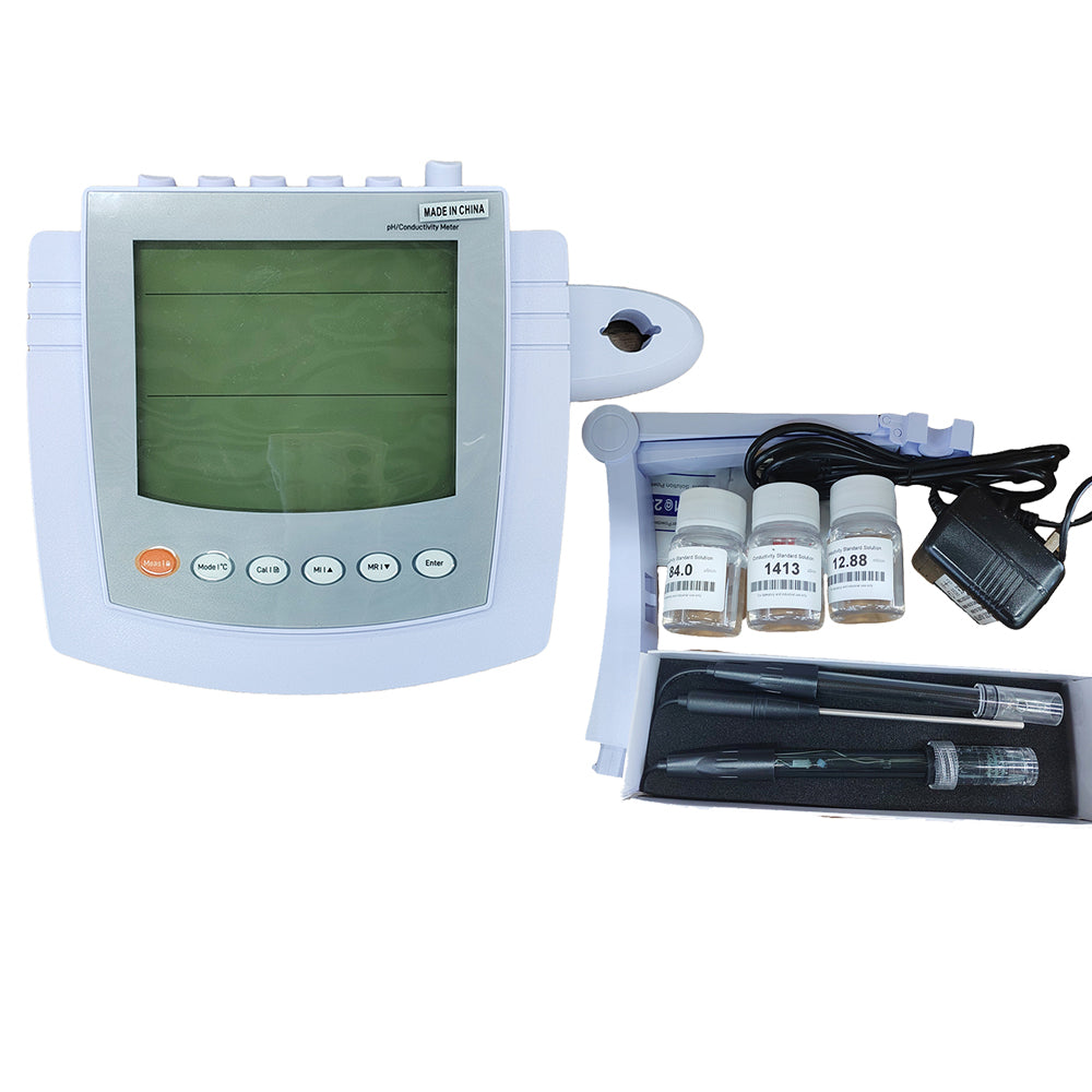 VTSYIQI Benchtop Multiparameter Water Quality Meter Lab Water Quality Meter with Conductivity Standard Solutions TDS Range 0 to 10.00, 100.0, 1000 ppm, 10.00, 200.0 ppt Accuracy ±0.002 pH USB Communication Interface Automatic Electrode Diagnosis