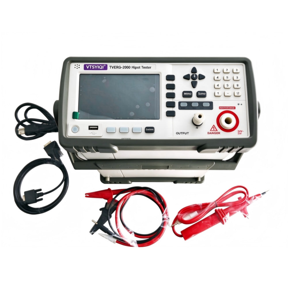 VTSYIQI Benchtop AC/DC Hipot Tester AC DC Hi-Pot Test with LCD Touch Panel Touch Screen Measurement Current AC 0.001mA-20.00mA DC 0.1μA-10.000mA AC 5.000kV/20mA DC 6kV/5mA List Edit Discharge Function