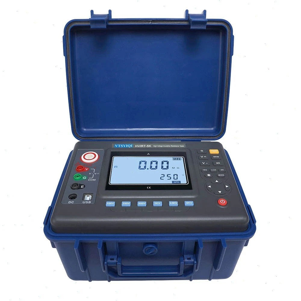 VTSYIQI High Voltage Insulation Resistance Tester 5Kv Digital Insulation Resistance Tester Meter with Rated Voltage 100V-5000V Insulation Resistance Range 0.01MΩ-2000GΩ USB Interface