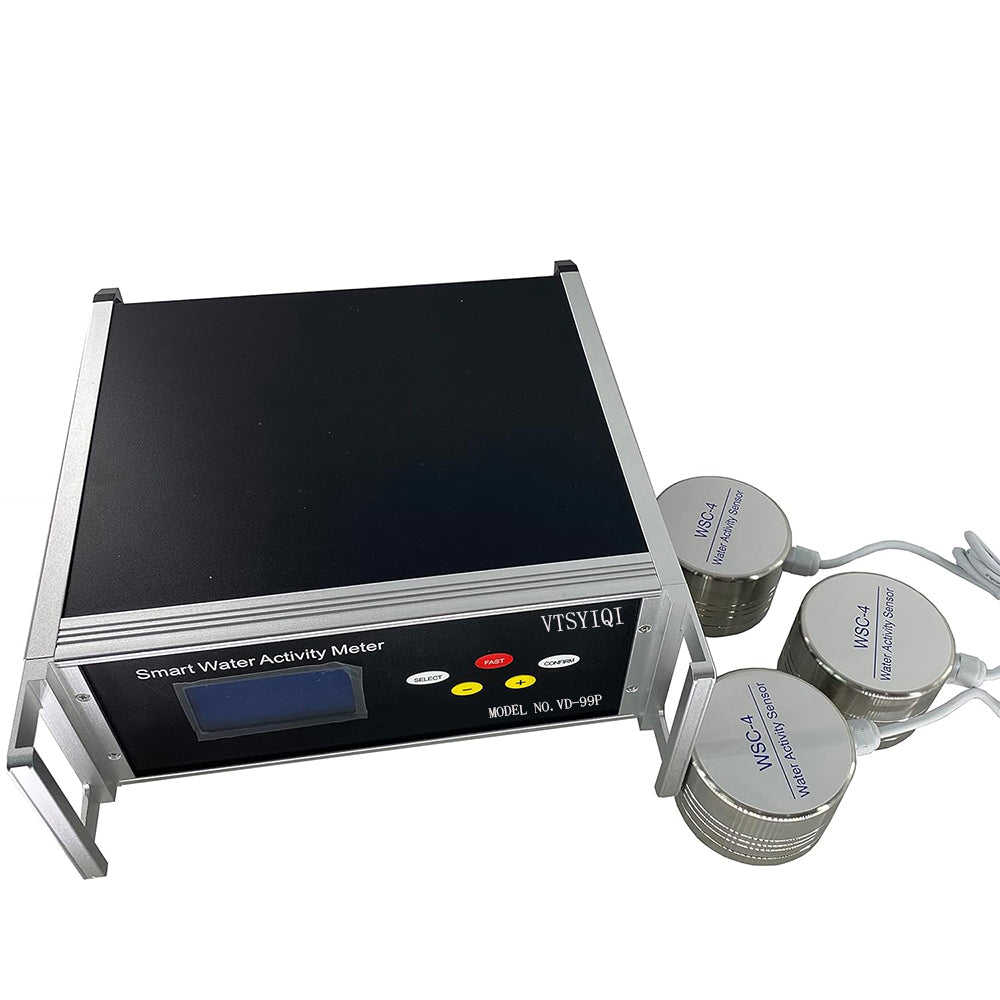 VTSYIQI Three Channel Water Activity Meter Bentchtop Water Activity Meter with Measurement Points 3 Measuring Range Temperature -10℃～50℃ Water Activity 0～1.000aw Water Activity ±0.012（@23℃±5℃ for Food