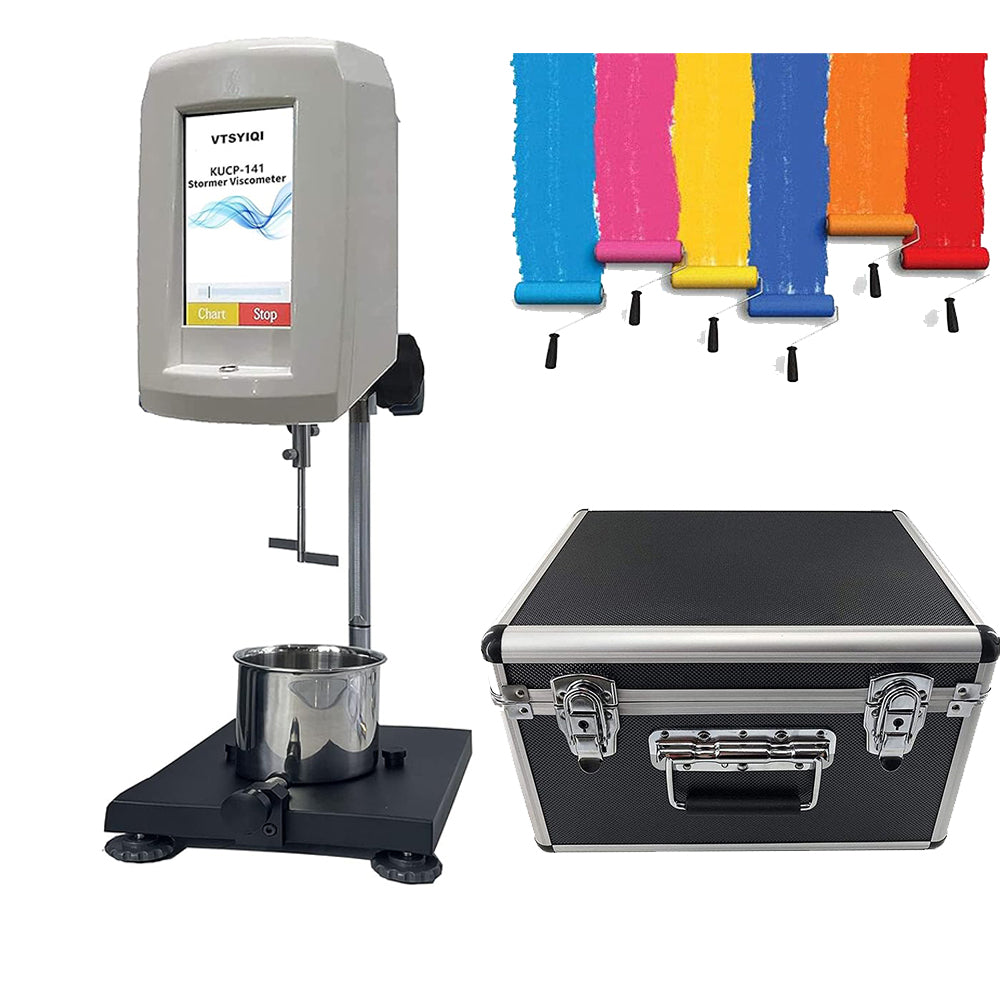 VTSYIQI Lab Viscometers Stormer Viscosity Meter Tester with 5 Inch Colorful Touch Screen KU CP G ℃ Value Accuracy ±1% for Ink Viscosity Test
