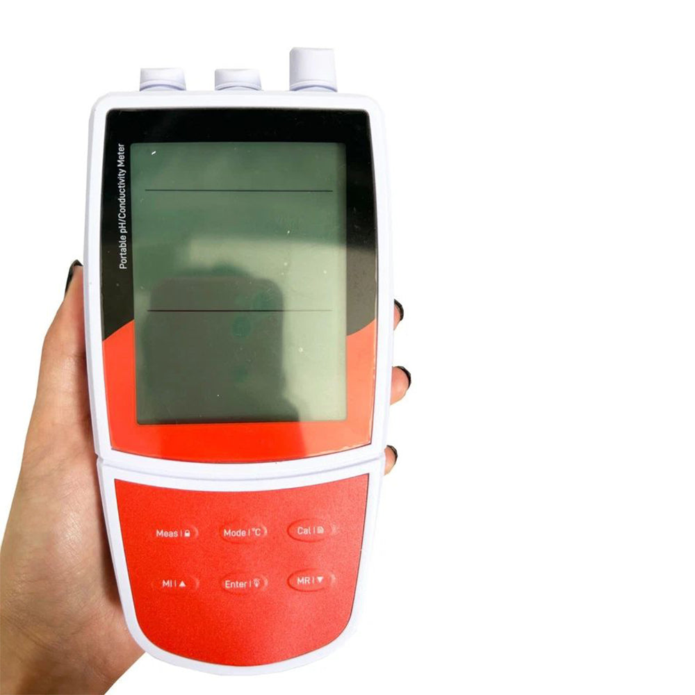 VTSYIQI Multi-parameter Water Quality Meter Portable Multi-parameter Water Quality Meter with Conductivity Standard Solutions Range -2.000 to 20.000 pH Manual/Auto-read Measurement Endpoint for Measuring pH mV Conductivity TDS Temp