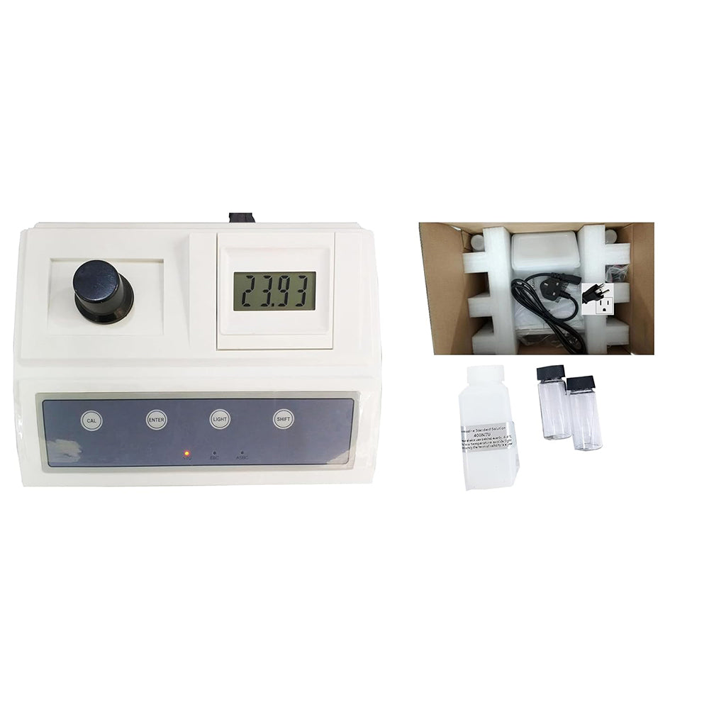 VTSYIQI Desktop Turbidity Meter Benchtop Turbidimeter with RS232 Interface Formazine Standard Turbidity Solution Measurement Range 0-50NTU Resolution 0.01NTU for Power Plants Waterworks Etc