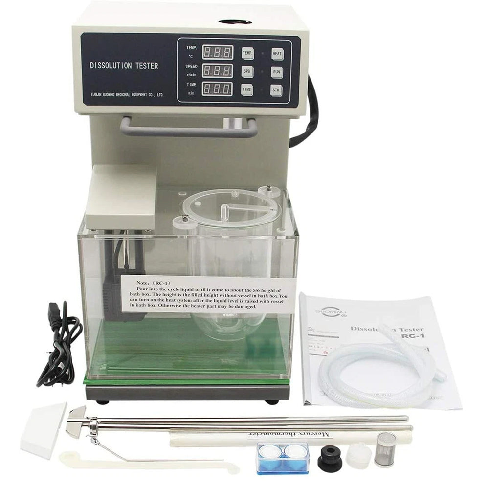 VTSYIQI Tablet Dissolution Tester Dissolution Apparatus with Speeding Accuracy ±2rpm Range 20-200rpm One Cup and One Lever for Detecting Velocity and Extent of Pharmic Dissolution from Tablet Capsule Etc