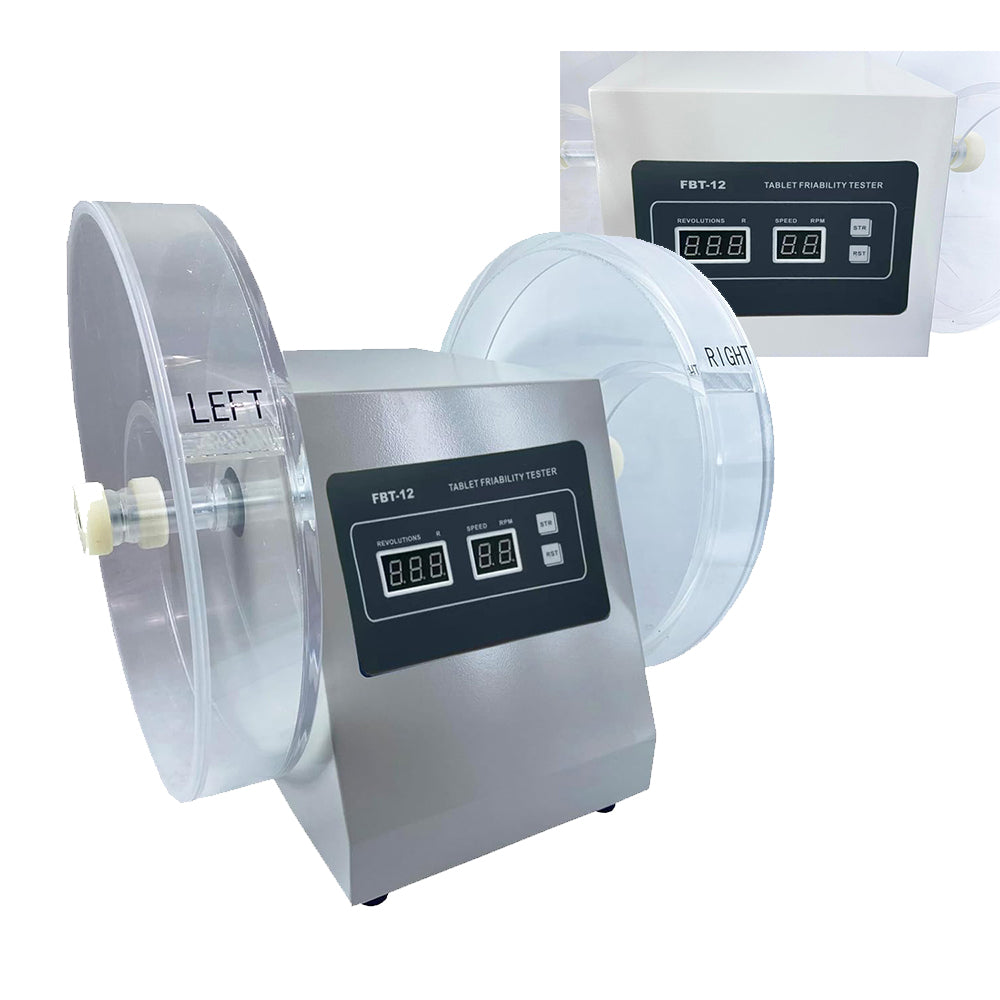 VTSYIQI Tablet Friability Testers Friability Apparatus with Single-Channel Dual-Tube Synchronous Operation Range of Turning Circles 100 Circles Depth of Turntable Cylinder 39mm Drug Drop Height 156MM Rotation Speed Range 25rpm