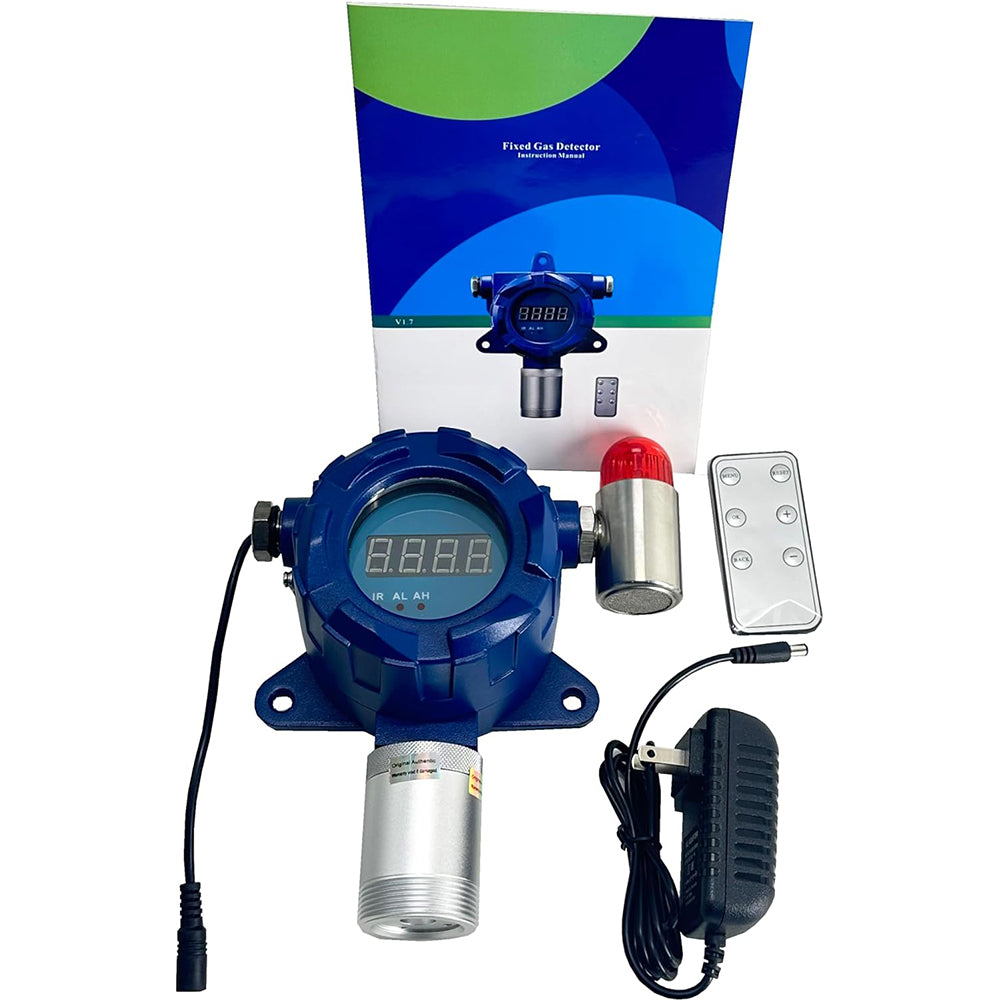 VTSYIQI Formaldehyde Gas Detector CH2O Gas Leak Monitor with Measuring Range 0-100ppm Resolution 0.1ppm Infrared Remote Control Sound & Light Alarm Protection Class IP65 High Brightness Digital Tube Display Automatic Calibration Function