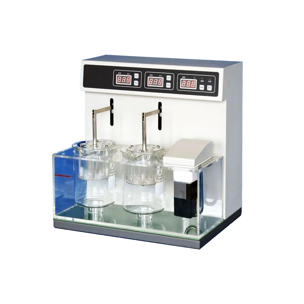 VTSYIQI Tablet Disintegration Apparatus Disintegration Time Limit Tester with 2 Basket Assembly 12 Number of Hanging Glass Tubes for Check the Disintegration of Solid Preparations Under Specified Conditions